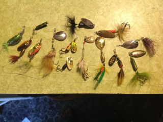 14 Vintage Small Trout Spinners Panther Martin Italy - Roostertail - Casto - Joe 