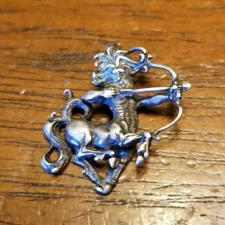 Vintage Sterling Silver Sagittarius Zodiac Centaur Charm / Pendant