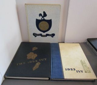1952,  1953,  & 1954 Trinity College,  Hartford Ct Yearbooks " Ivy "