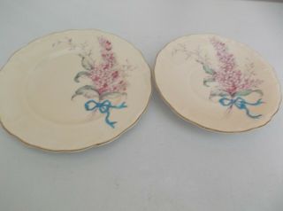 Vintage Paragon Saucer And Side Plate - Lilac - Made In England
