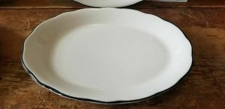 4 Vintage Buffalo China Manhattan Black Stripe Restaurant Diner Platter 11 
