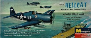 1/48 Monogram Pa80 - 149; Grumman F6f - 5 Hellcat Vintage Kit