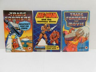 Vintage Ladybird The Transformers And He - Man Hardcover Books Set Of 3 1980 
