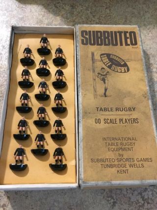 ⭐️ Vintage Subbuteo Table Rugby Team - Zealand All Blacks? Boxed ⭐️