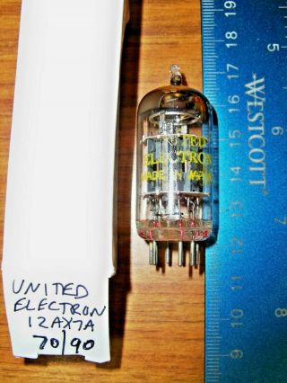 Strong United Electron Short Gray Plate O Getter 12ax7a / Ecc83 Tube - 70/90