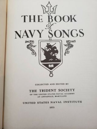 US Naval Academy Annapolis Trident Society The Book of Navy Songs 1955 3