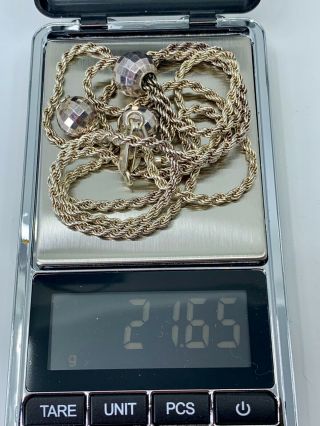 Vintage Milor 925 Italy Sterling Silver Rope Chain Necklace 21 Grams Not Scrap