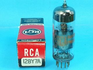 Rca 12by7a 12dq7 12by7 Vacuum Tube Usa Nos Nib Black Plate Red Label O Getter