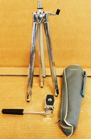 Vintage Portable Sunset Camera Tripod In Carry Case Nm All Features Excl.