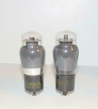 Matched Pair (gm/ma) Ge Made 6v6g Smoked Glass Amplifier Tubes.  Tv - 7 Test Good.