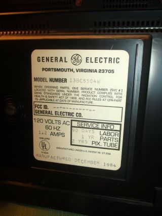 Vintage 1984 General Electric GE 13 
