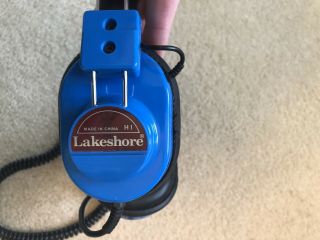 Vintage Lakeshore Heavy Duty Blue Headphones.  Great For School Listening Centers.