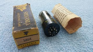 Vintage Nos/nib Sylvania 5au4 Vacuum Tube Tests 100 X 2,  Strong Rectifier Tube