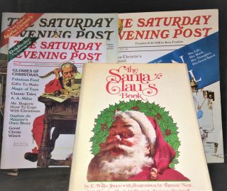 Collectors Edition Of The Saturday Evening Post Christmas 1977 & Santa Clause Bk