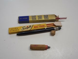 Vintage Mechanical Pencil With Red & Black Lead Dixon & Scripto