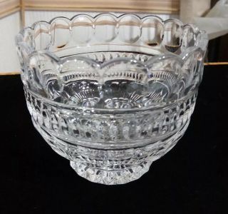 Vintage Crystal Scalloped/ Footed Bowl Candy Dish Heavy 4 " X 5 " Euc