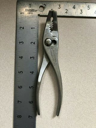 Vintage Crescent Tool Co.  J - 26 Bent Thin - Nose Slip Joint Pliers Usa Rust