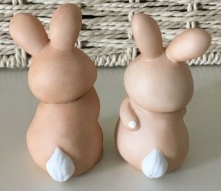 Vintage Hallmark Miniature Ceramic Rabbit Easter Bunny Pair Basket Filler 4