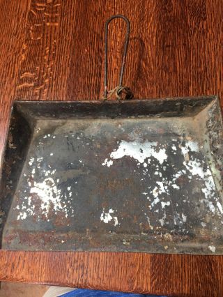 Vintage Gray/silver Metal Dust Pan - Old With Rusty And Flakey