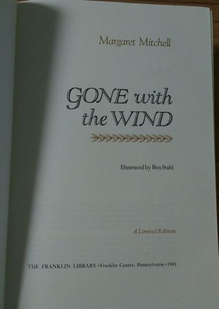 Margaret Mitchell GONE WITH THE WIND Franklin Library Limited Edition 7