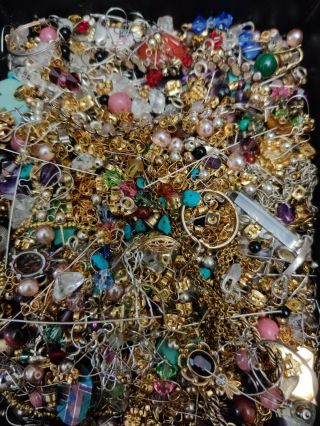 Scrap Vintage Gold Jewelry Silver Scrap Melt Value 900g Left 925 14k