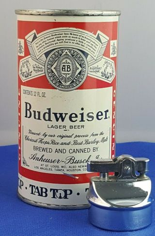 " Look " Vintage Budweiser Beer Can Table Top Gas Lighter 6 " Kramer Products K