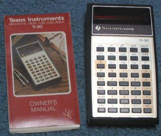 Vintage Texas Instruments Ti - 30 Slide Rule Calculator In Ob