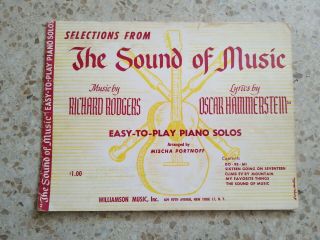 Vtg Selections From The Sound Of Music Easy - To - Play Piano Solos 5 Songs 1960