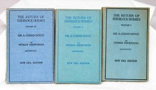 The Return Of Sherlock Holmes 3 Volumes Written In Pitman Shorthand (hardback)