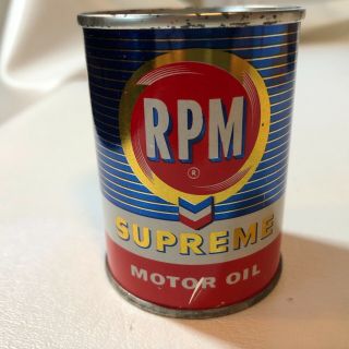 Vintage Rpm Supreme Motor Oil Mini Metal Can Bank Petroliana