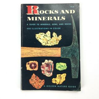 Vintage 1957 Rocks And Minerals Pocket Guide Book,  Identification Illustrations