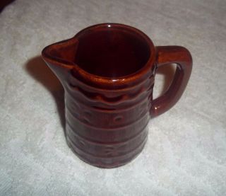 Vintage Marcrest Stoneware Pottery Creamer Brown Glaze Daisy Dot 4 " Tall