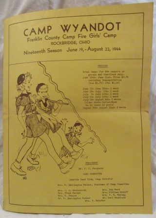 Camp Wyandot Franklin County Ohio Camp Fire Girls 