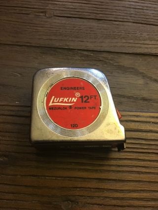 Vintage Lufkin 12 Ft Mezurlok Power Tape Measure 12d Engineers Vintage Tool
