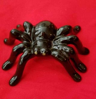 5 " Porcelain Vintage Halloween Black Spider Tarantula Figurine