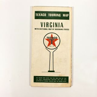 1941 Texaco Touring Road Map Virginia Vintage Gas Oil Service Staton Fire Chief