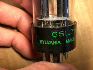 Vintage 1962 Sylvania 6SL7GT Chrome Dome Tube Tests Strong Balanced 2