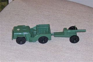 Vintage Tim - Mee Toys Processed Plastic Army Jeep & Howitzer