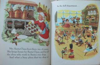 Vintage Little Golden Book WALT DISNEY ' S SANTA ' S TOY SHOP 