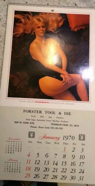 Vintage 1970 Playboy Playmate Calendar With Connie Kreski And Dolly Read