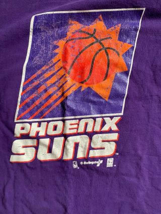 Vintage 90s Phoenix Suns Big Logo Purple T - shirt Mens XL 2