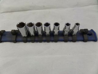 Vintage Craftsman 1/4 " Inch Drive Socket Set Sae 12 Point Shallow 7 Pc.  And Rack