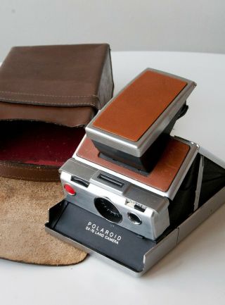 Vintage Polaroid Sx - 70 Land Camera Folding Brown Leather With Case For Repair