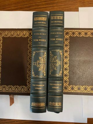 The Great Books Franklin Library Leather Bound Tom Jones Fielding 2 Vol Book Set