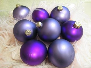 8 Vtg Martha Stewart Handmade Purple/lavender Glass Ornaments First Snowfall