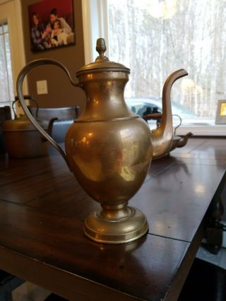 Vintage Brass Tea Pot Tea Server Coffee Server With Lid Stein Looking