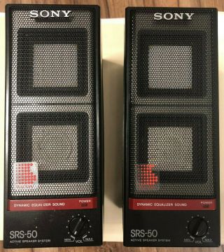 Vintage Sony Srs - 50 Portable Speakers (pair)