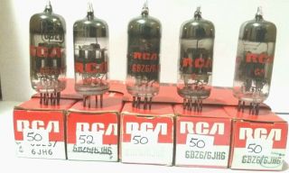 Sleeve Of 5 Rca 6bz6 / 6jh6 Vacuum Tubes Nos On Calibrated Tv - 7