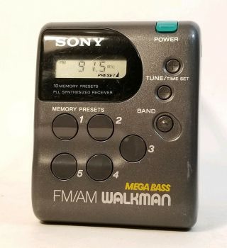 Sony Fm/am Walkman Srf - M43,  Mega Bass W/belt Clip