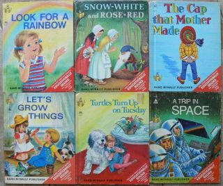 6 Vintage Rand Mcnally Books Snow - White And Rose - Red,  A Trip To Space,  The Cap